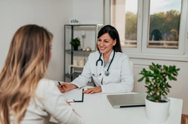 Doctor reading report